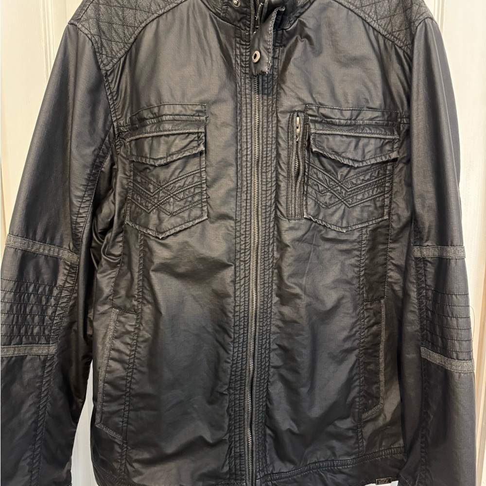 Buckle Men's Black Quilted Bomber Jacket